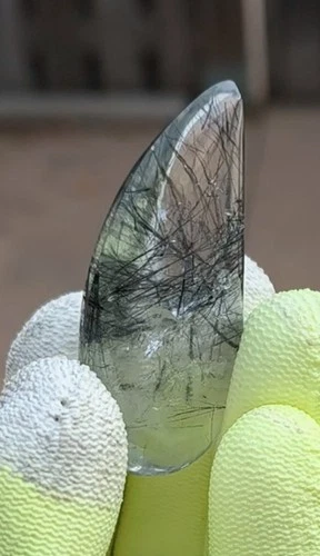 120 CTS Black Rutile Quartz, Cut & Polished - photo 2