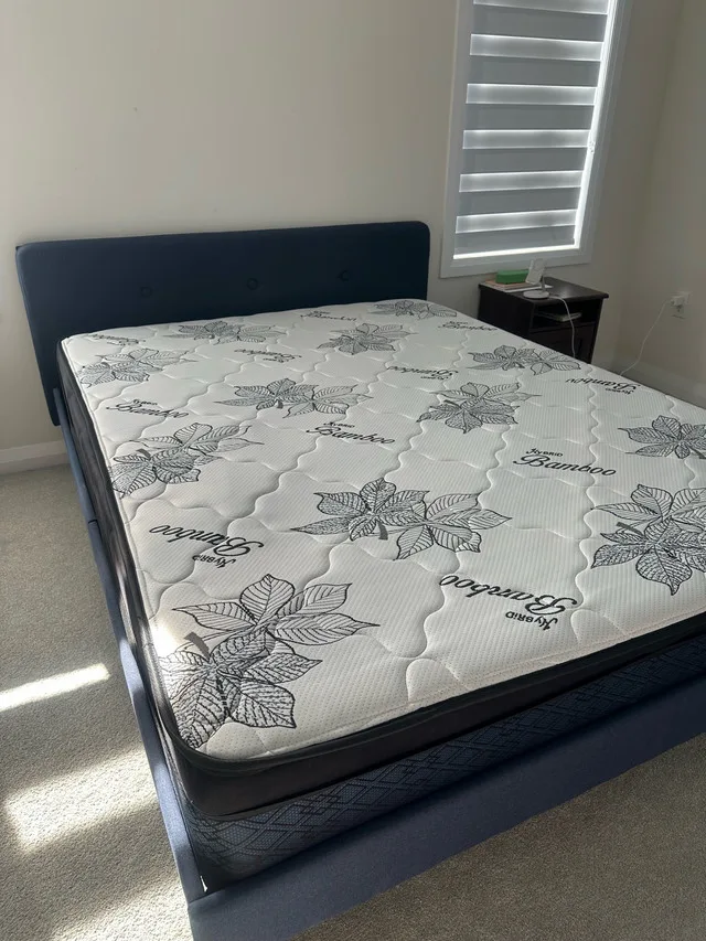 Queen size frame bed with mattress