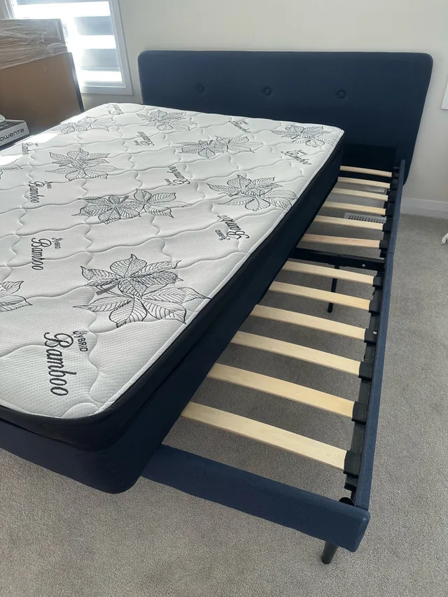 Queen size frame bed with mattress image indicator(2)