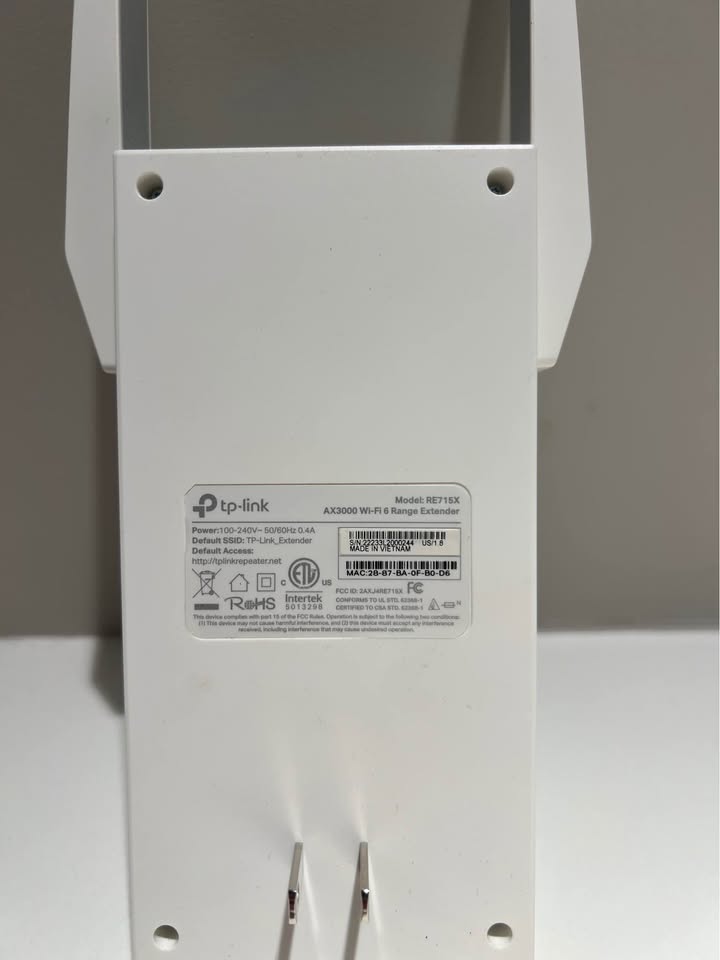 TP-Link AX3000 Mesh WiFi 6 Extender, model RE715X - photo 2