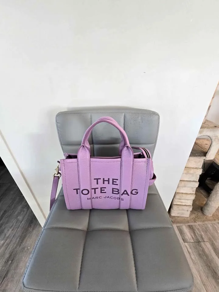 Marc Jacobs Leather Mini Tote Bag - Light Purple - New thumbnail