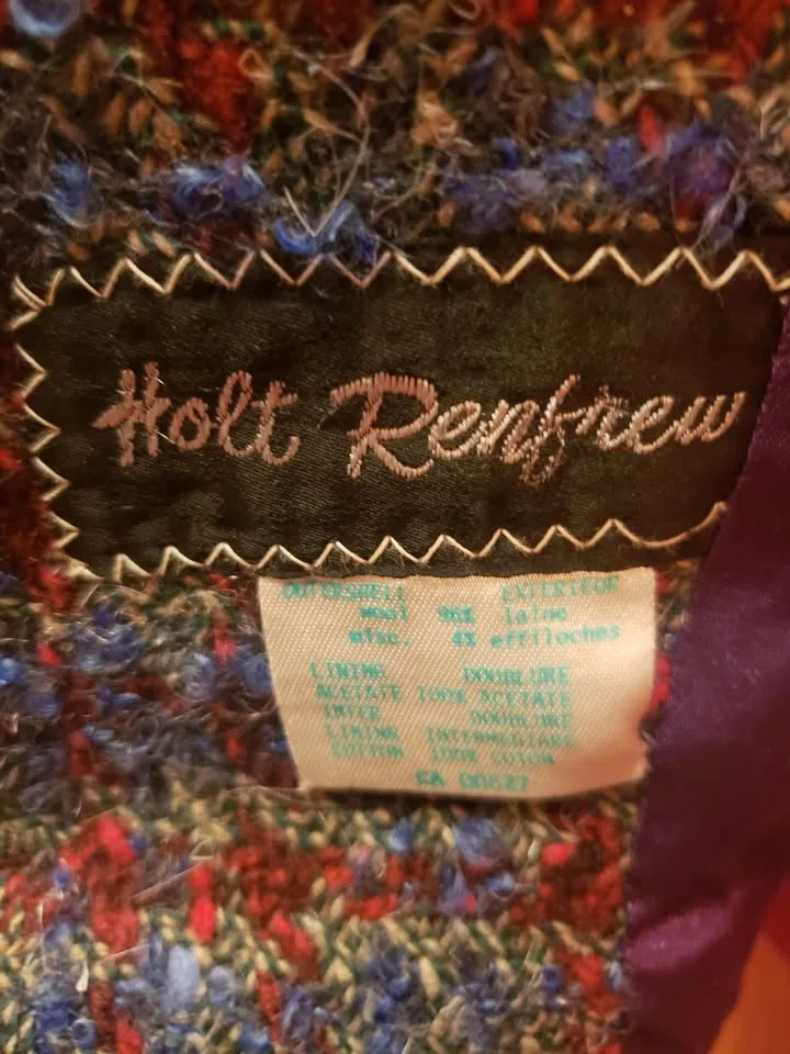 Holt Renfrew Belted Plaid Wool Coat image indicator(7)