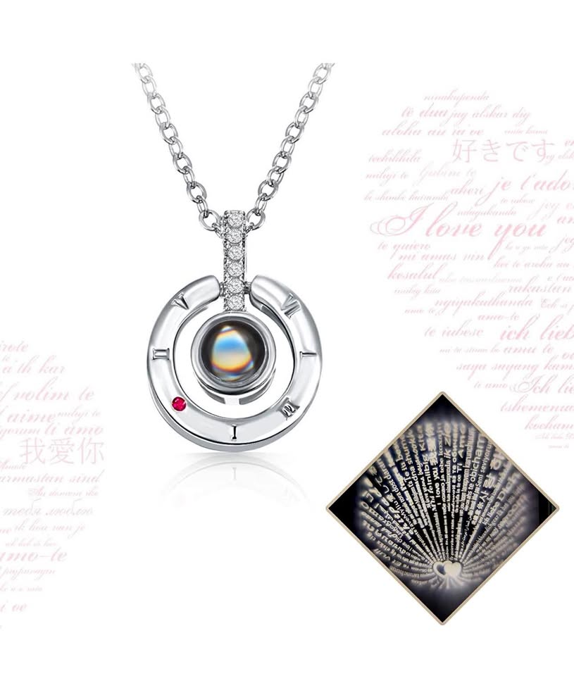 "I Love You" in 100 languages pendant