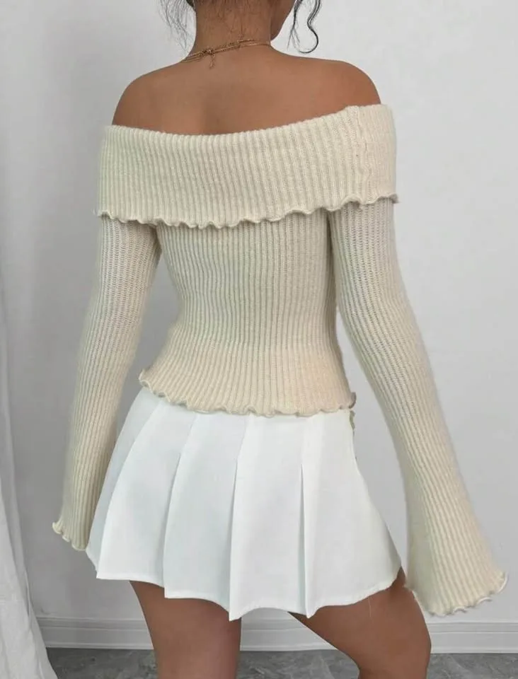 SHEIN Off Shoulder Asymmetrical Knitted Sweater image indicator(2)