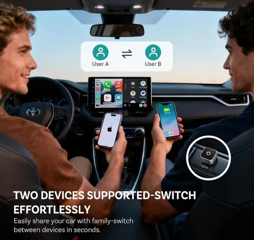 OTTOCAST Mini Pot 2025 Wireless CarPlay/Android Auto image indicator(3)