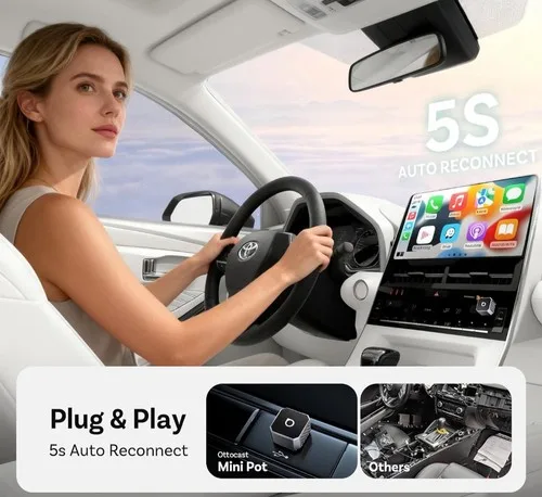 OTTOCAST Mini Pot 2025 Wireless CarPlay/Android Auto image indicator(4)