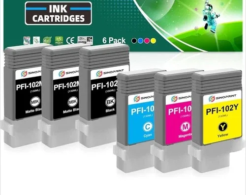 6PC/SET PFI-102 Ink Cartridge for Canon IPF500 600 650 thumbnail