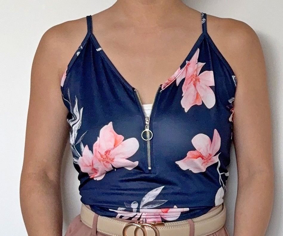 Floral Tank Top - Navy Blue