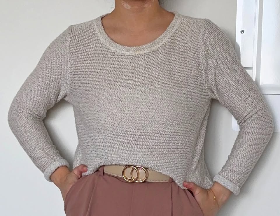 3/4 Sleeve Knit Shirt - Off White