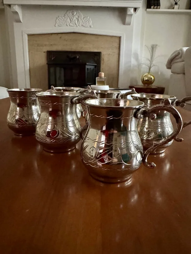 Vintage Copper Mugs – Set of 6