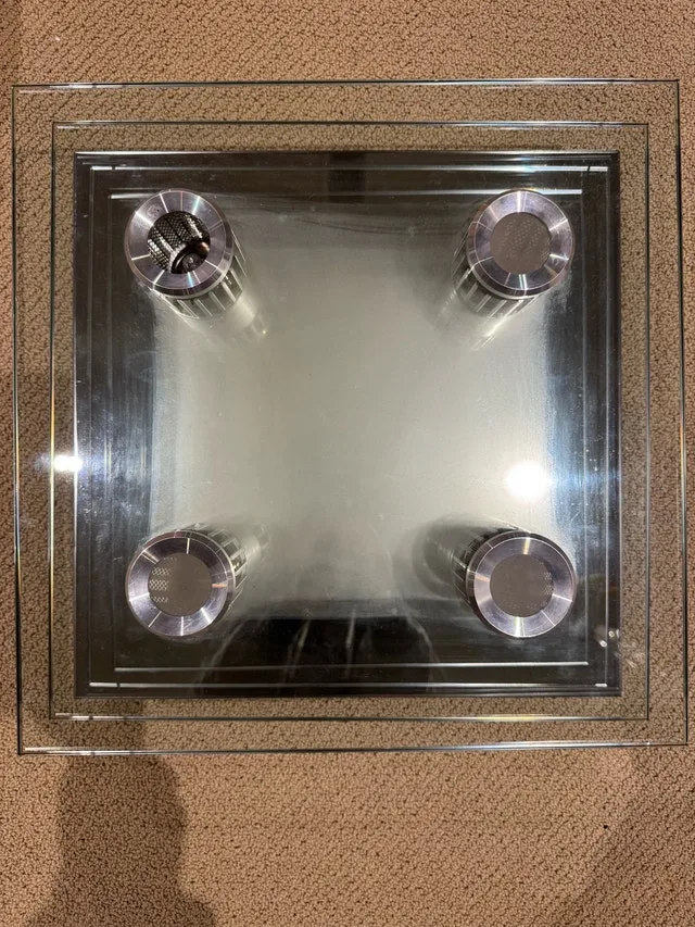 Modern Glass & Chrome Ceiling Light Fixture