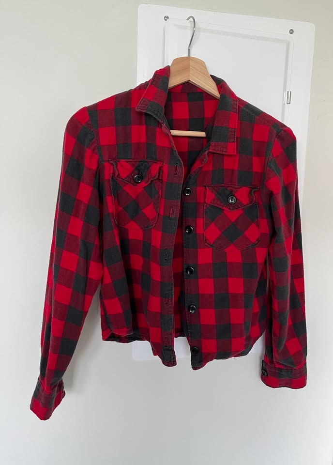 Plaid Button Up - Red & Black - photo 2