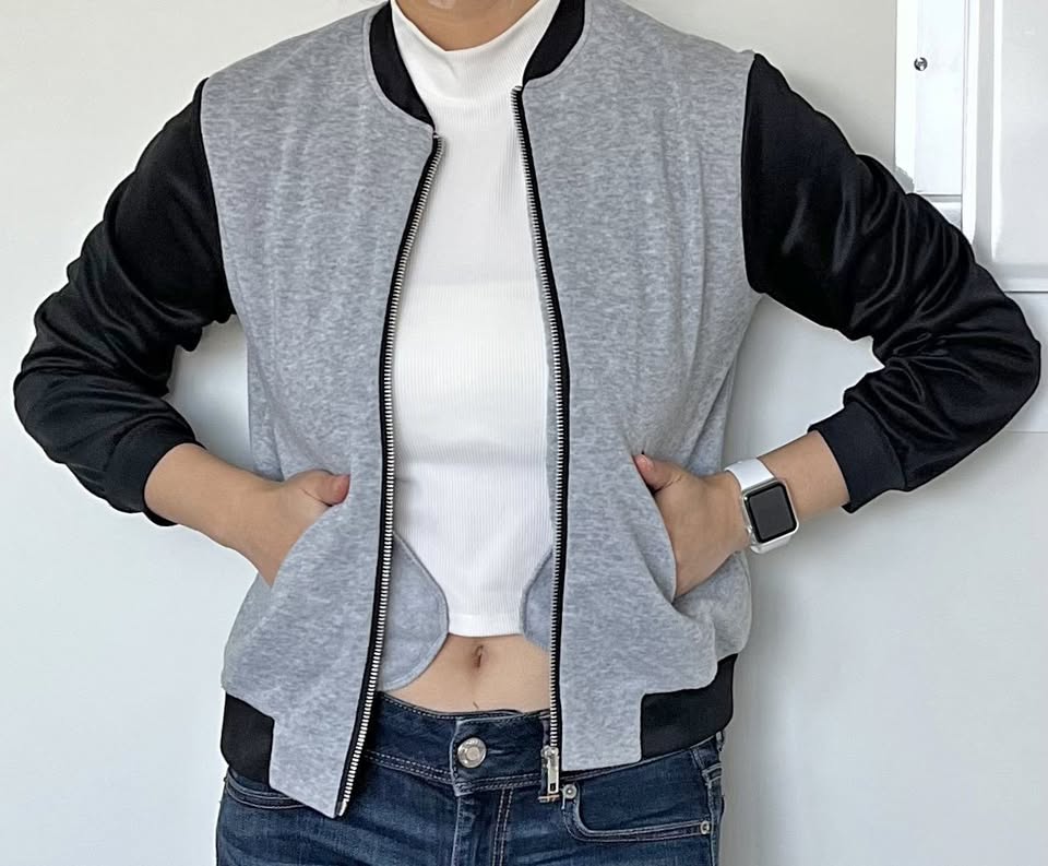 Thin Sweater Jacket - Black & Grey