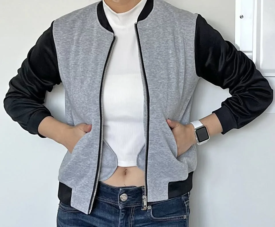 Thin Sweater Jacket - Black & Grey thumbnail