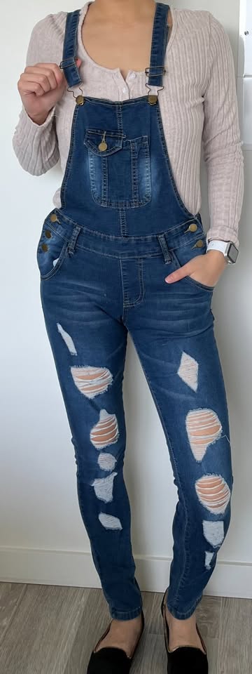 Denim Overalls - Dark Wash Blue
