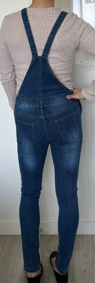 Denim Overalls - Dark Wash Blue - photo 2