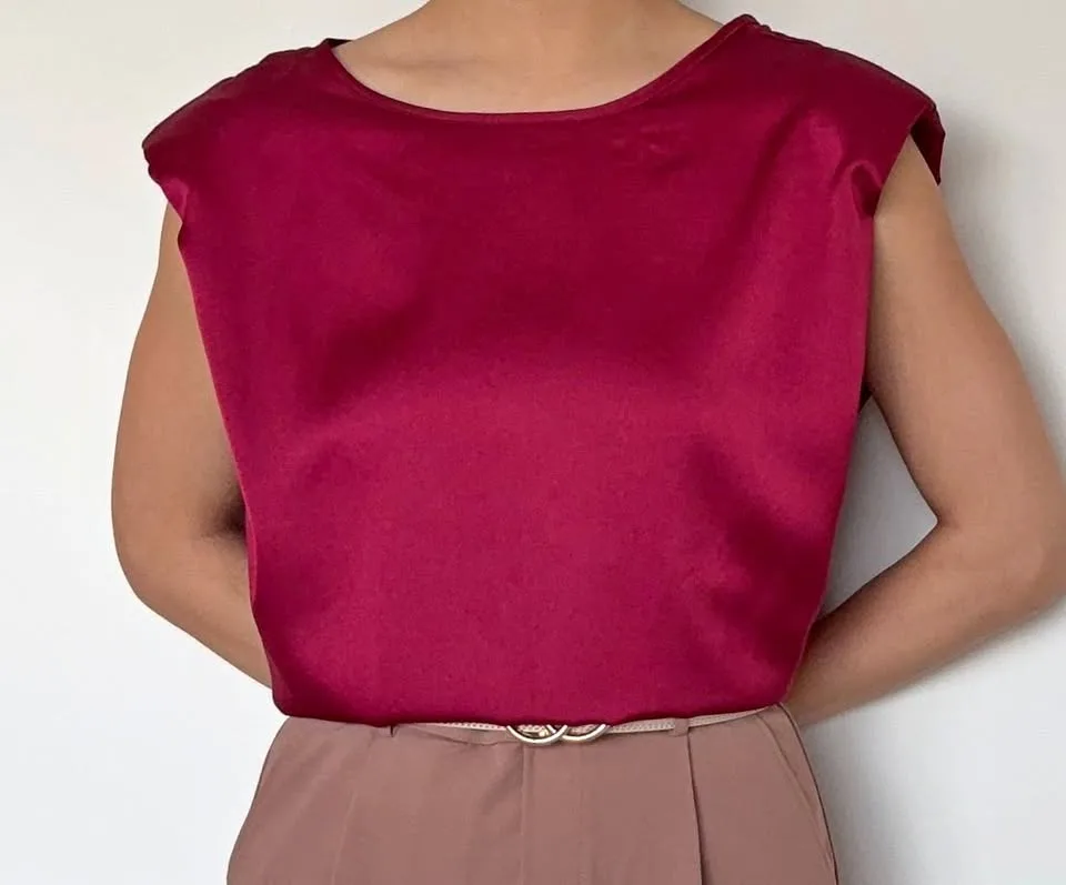 Dressy Casual Top - Wine Red thumbnail