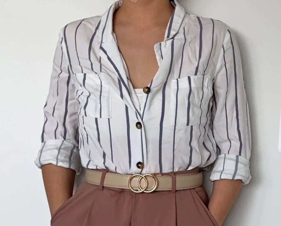 Striped Dress Shirt - White thumbnail