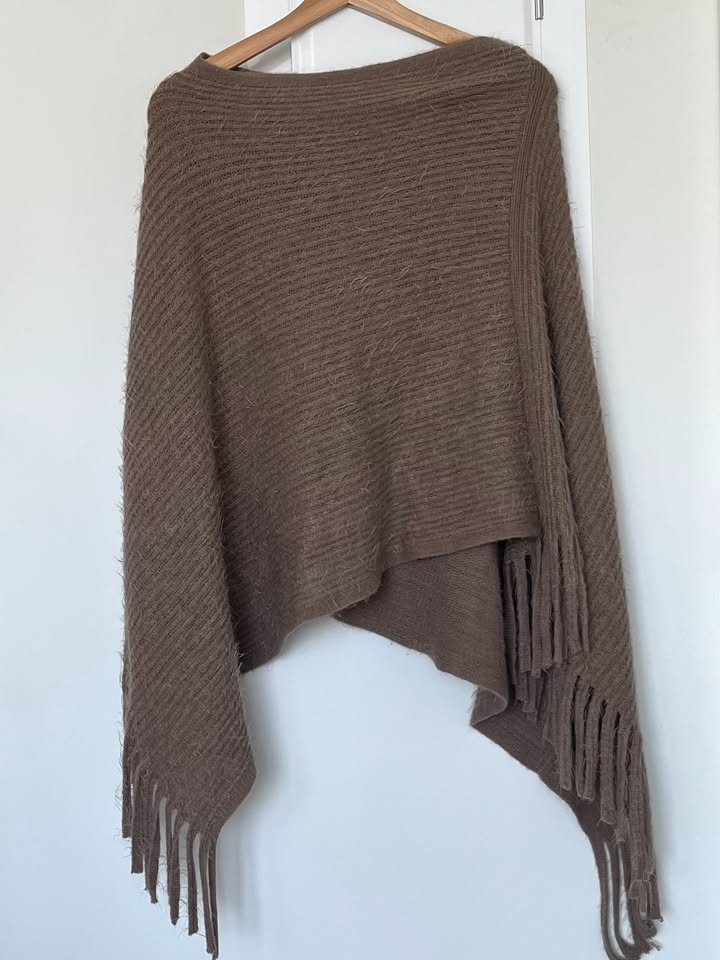 Wool Poncho - Brown - photo 2