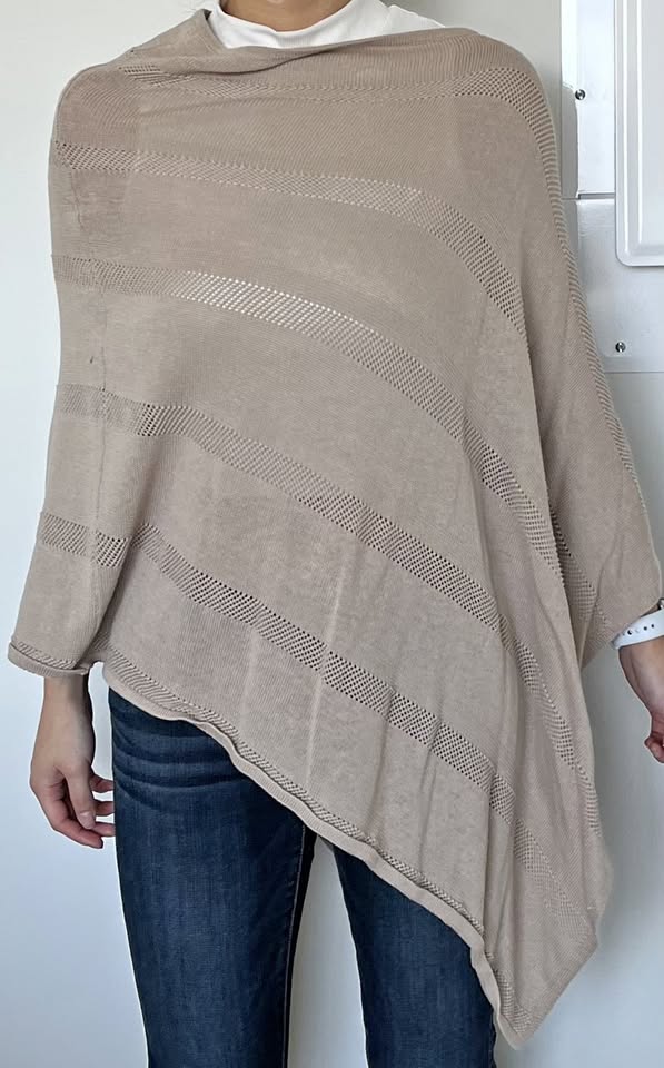 Light Elegant Poncho - Beige