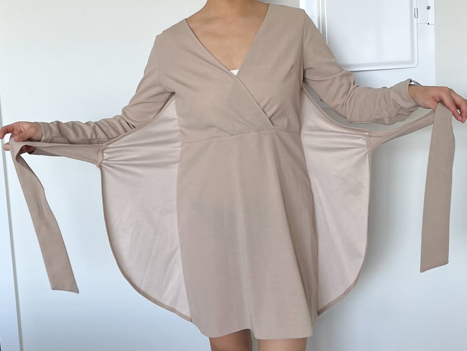 Short Evening Dress - Beige - photo 2