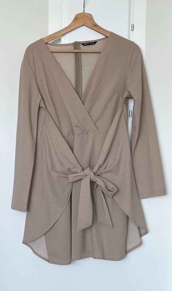 Short Evening Dress - Beige - photo 3