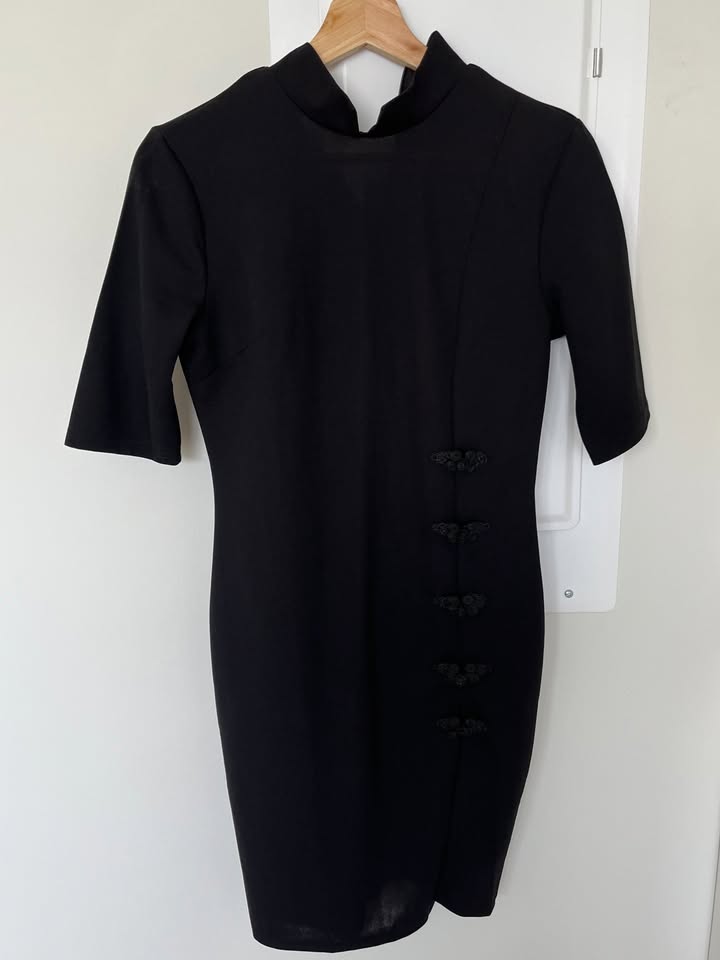 Short Chinese Cheongsam Cocktail Dress - Black - photo 2