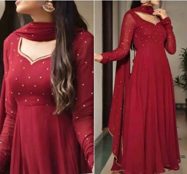 Maroon Anarkali
