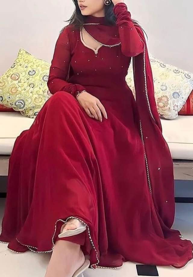 Maroon Anarkali - photo 2