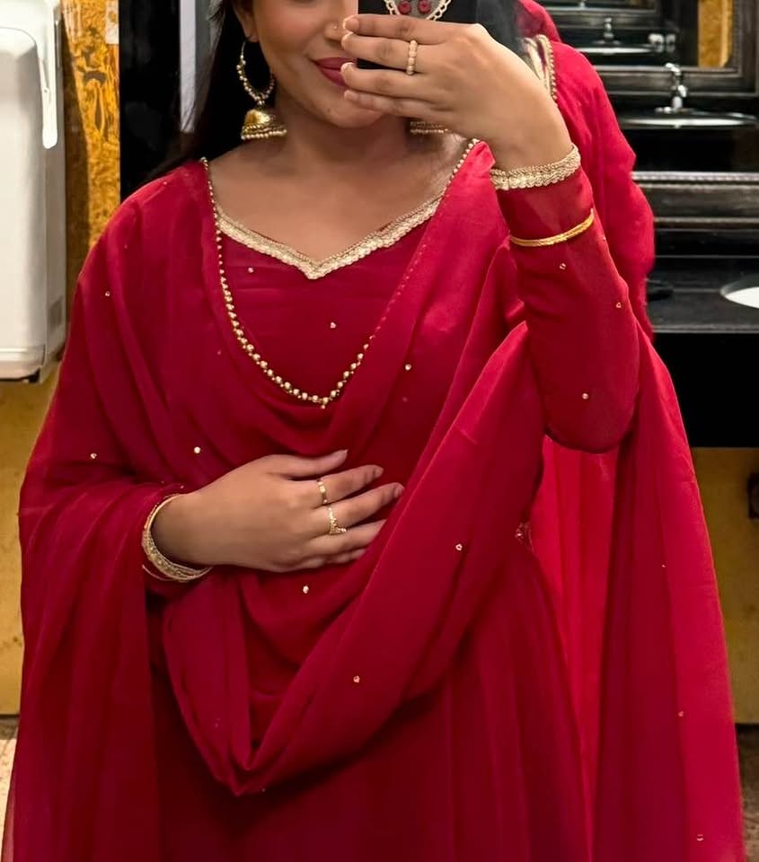 Maroon Anarkali - photo 3