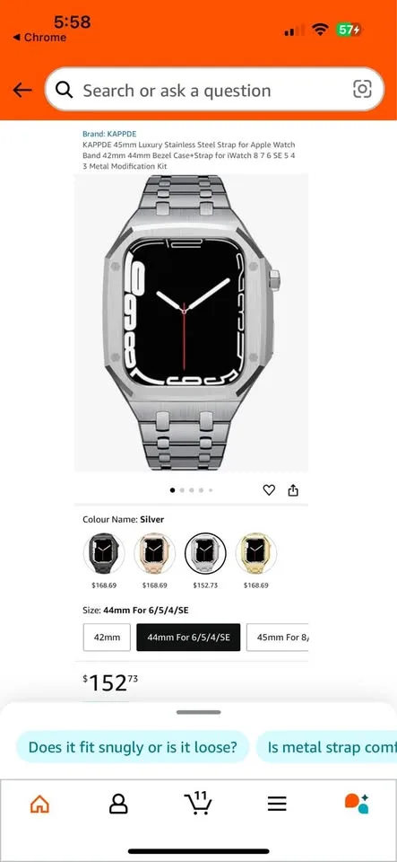 Apple watch 5 44mm (in Box w/accessories) + Luxury Strap image indicator(4)