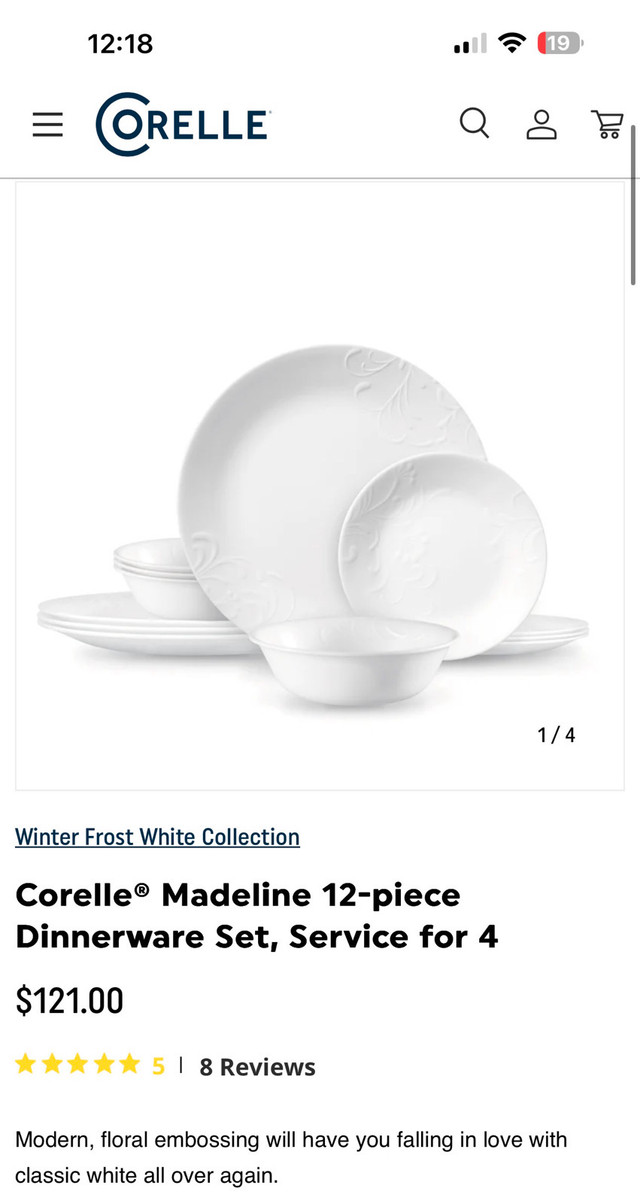 Corelle Madeline 12-Piece Dinnerware Set - photo 2