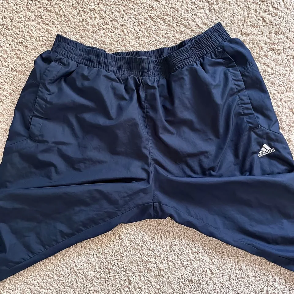 Y2K Adidas Men's Medium Track Pants Ankle Zipper Blue image indicator(3)