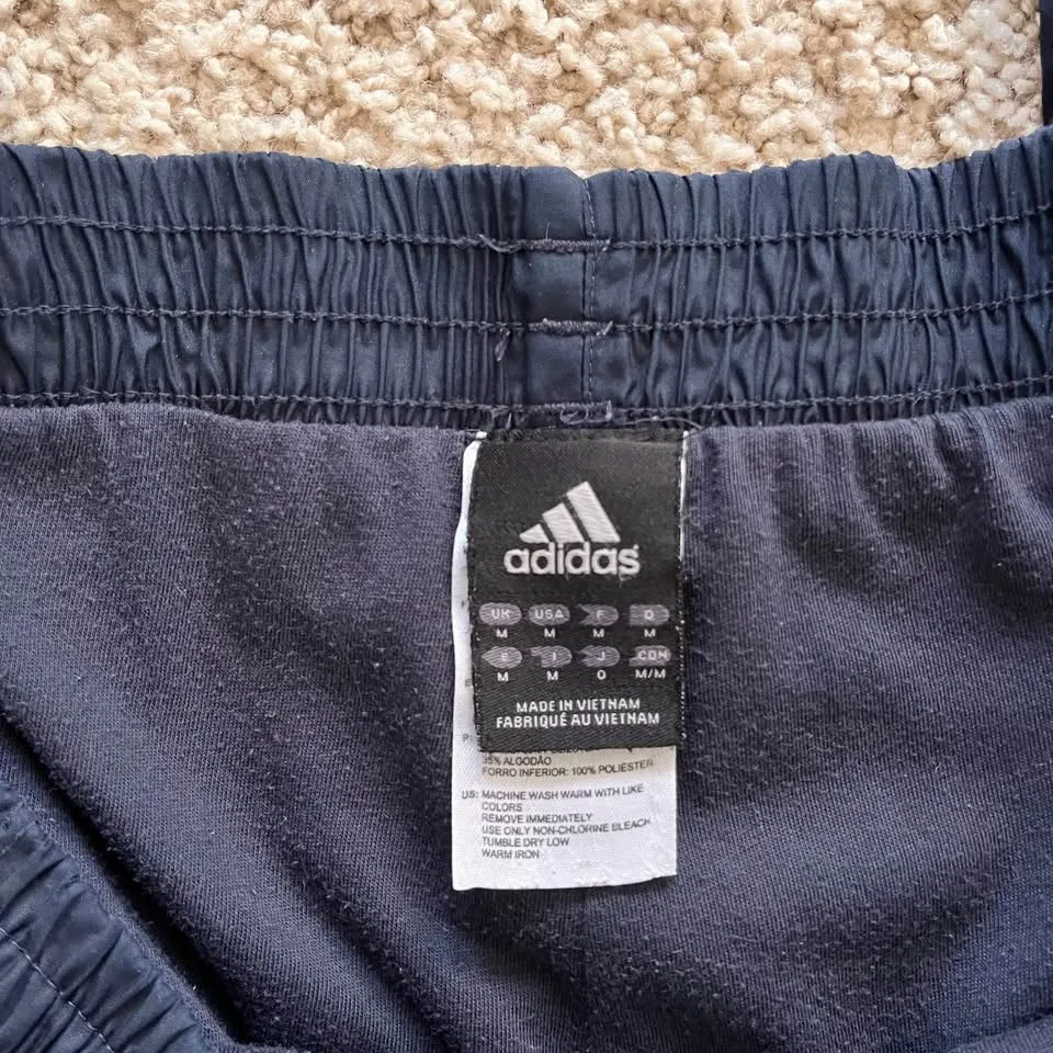 Y2K Adidas Men's Medium Track Pants Ankle Zipper Blue image indicator(4)