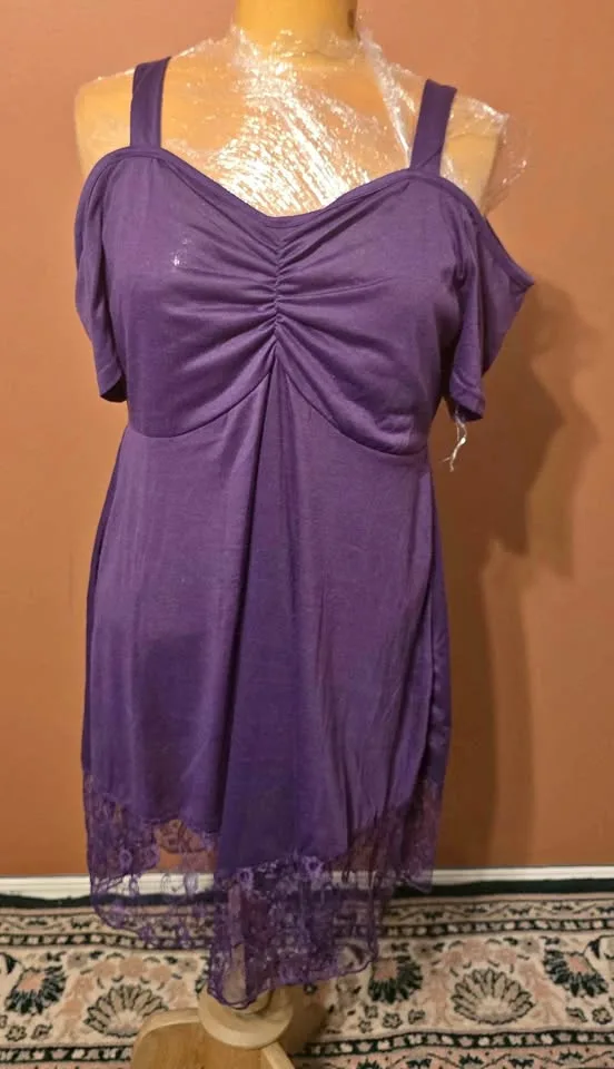 Brand New Purple Cold Shoulder Dress – Size XL – $15 (Retail $40