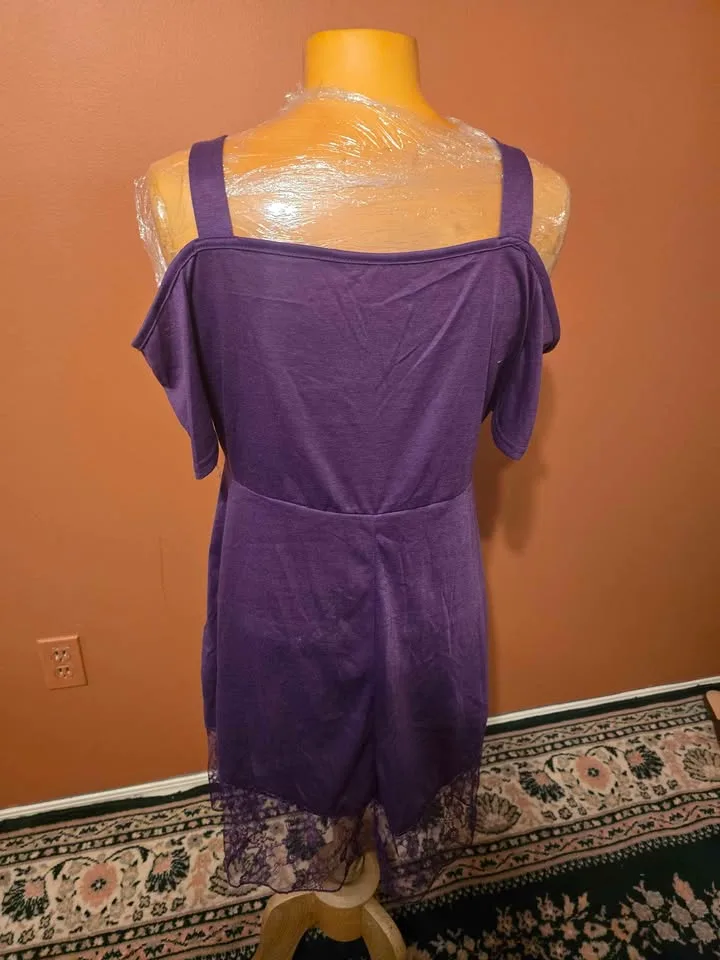 Brand New Purple Cold Shoulder Dress – Size XL – $15 (Retail $40 image indicator(2)