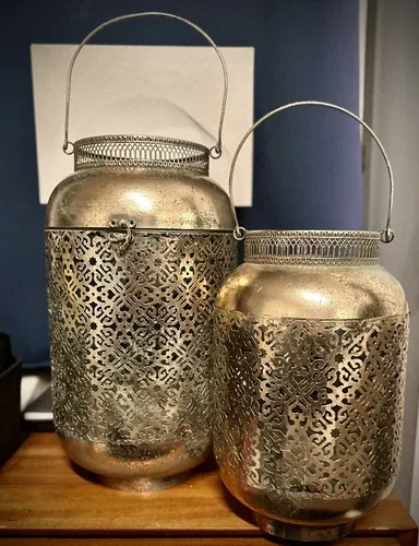 Morrocan Temple Lanterns, Set Of 2, For Led Lights Or Candles, 1 image indicator(2)