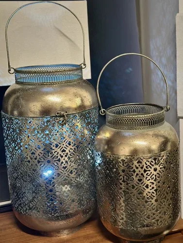 Morrocan Temple Lanterns, Set Of 2, For Led Lights Or Candles, 1 image indicator(5)