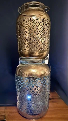 Morrocan Temple Lanterns, Set Of 2, For Led Lights Or Candles, 1 image indicator(6)