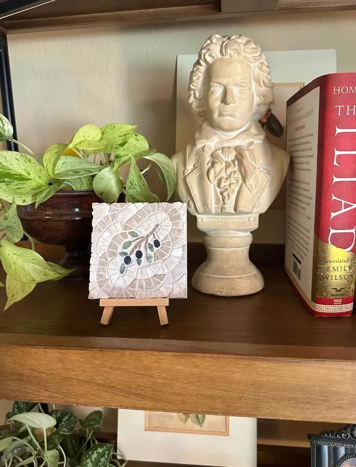 Handcrafted Olive Branch Mosaic Art - One of a Kind🍃 image indicator(2)