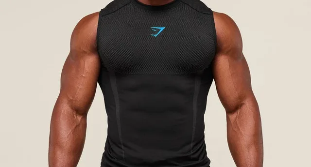 Onyx 5.0 Gymshark Seamless Tank Black/Onyx Grey (Large) NEW image indicator(2)