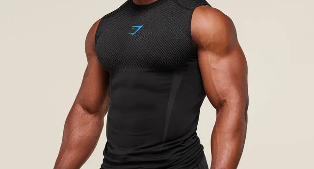 Onyx 5.0 Gymshark Seamless Tank Black/Onyx Grey (Large) NEW image indicator(3)