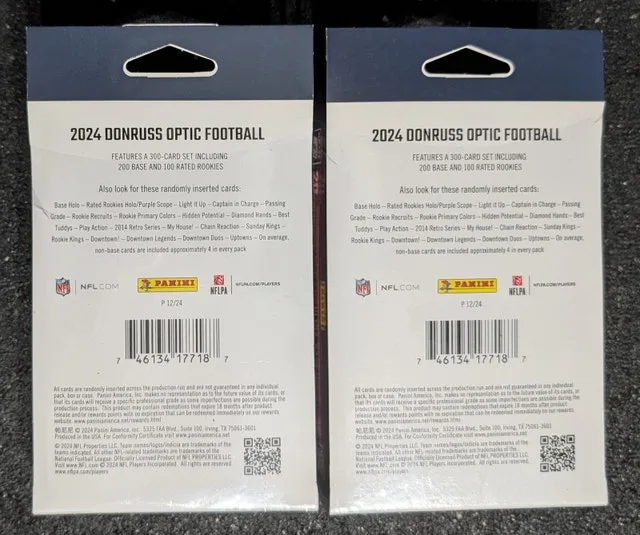 NFL Optic Football 2024 Hanger Box x2 Donruss Panini BNIB image indicator(2)