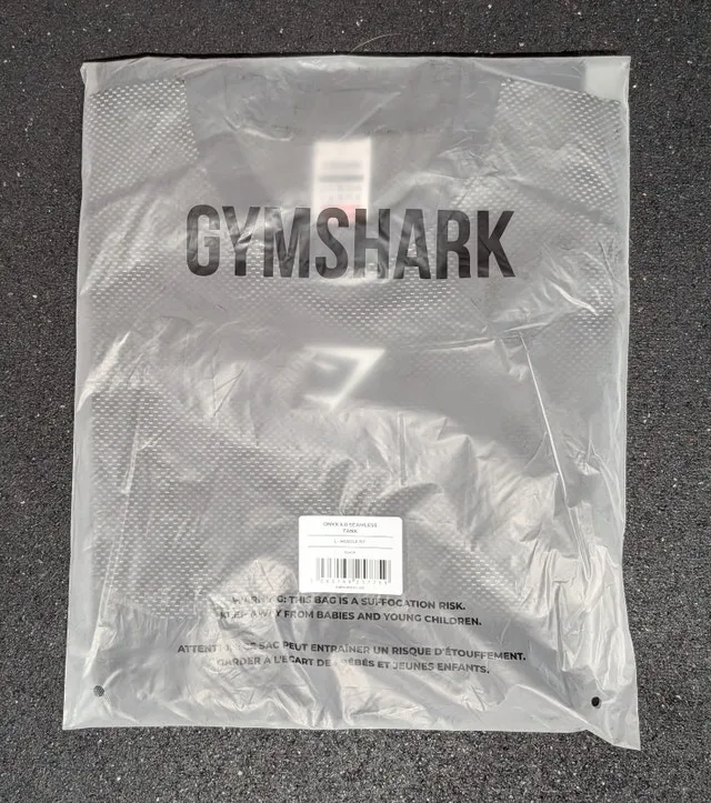 Onyx 5.0 Gymshark Seamless Tank Black/Light Grey (Large) NEW