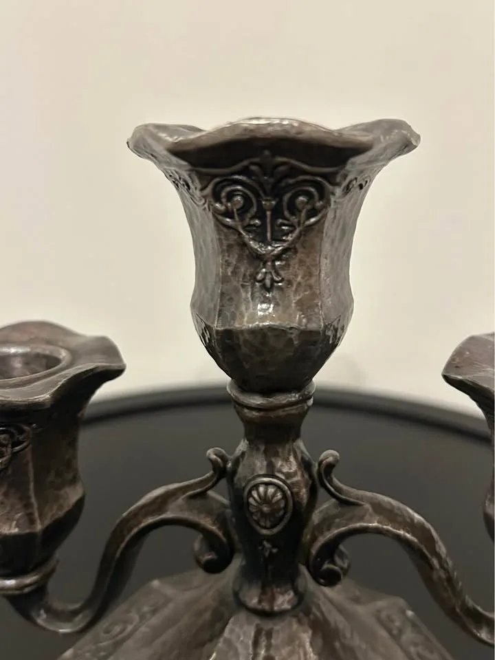 Vintage Pewter 3-Arm Candelabra image indicator(2)