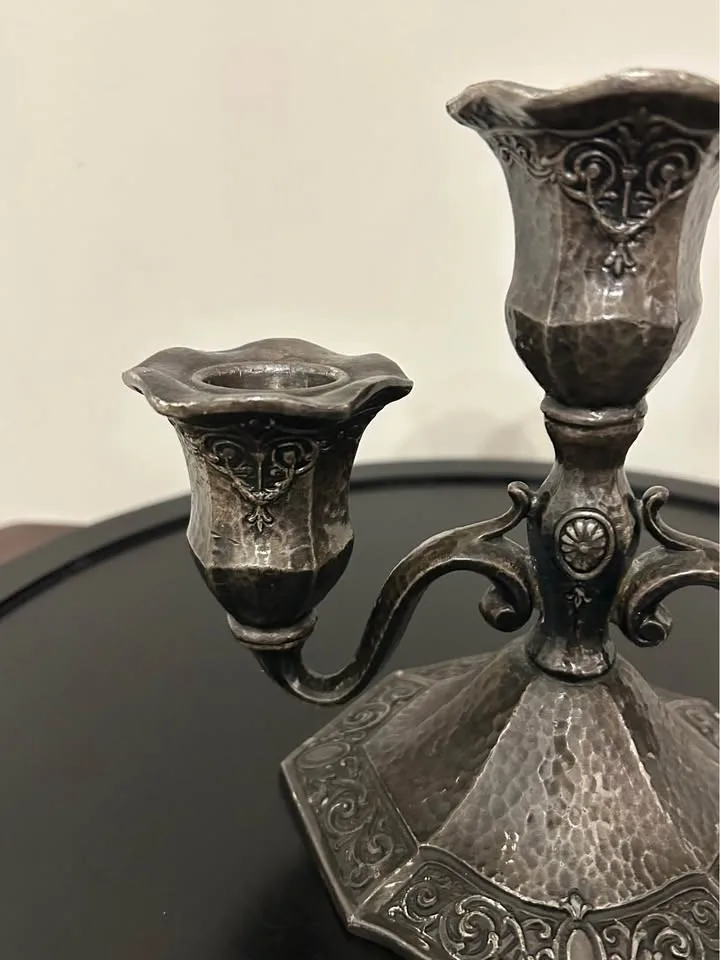 Vintage Pewter 3-Arm Candelabra image indicator(4)
