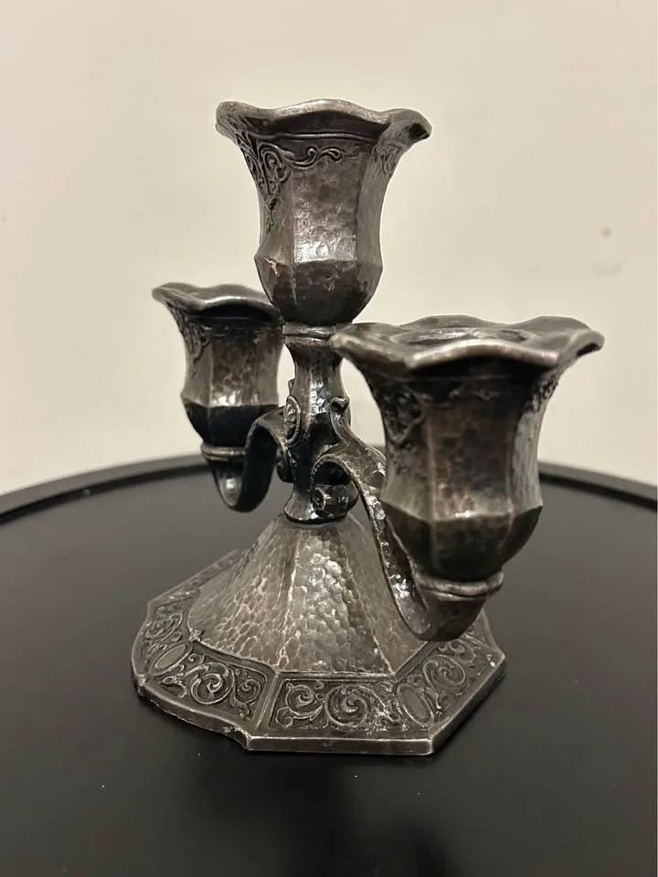 Vintage Pewter 3-Arm Candelabra image indicator(5)