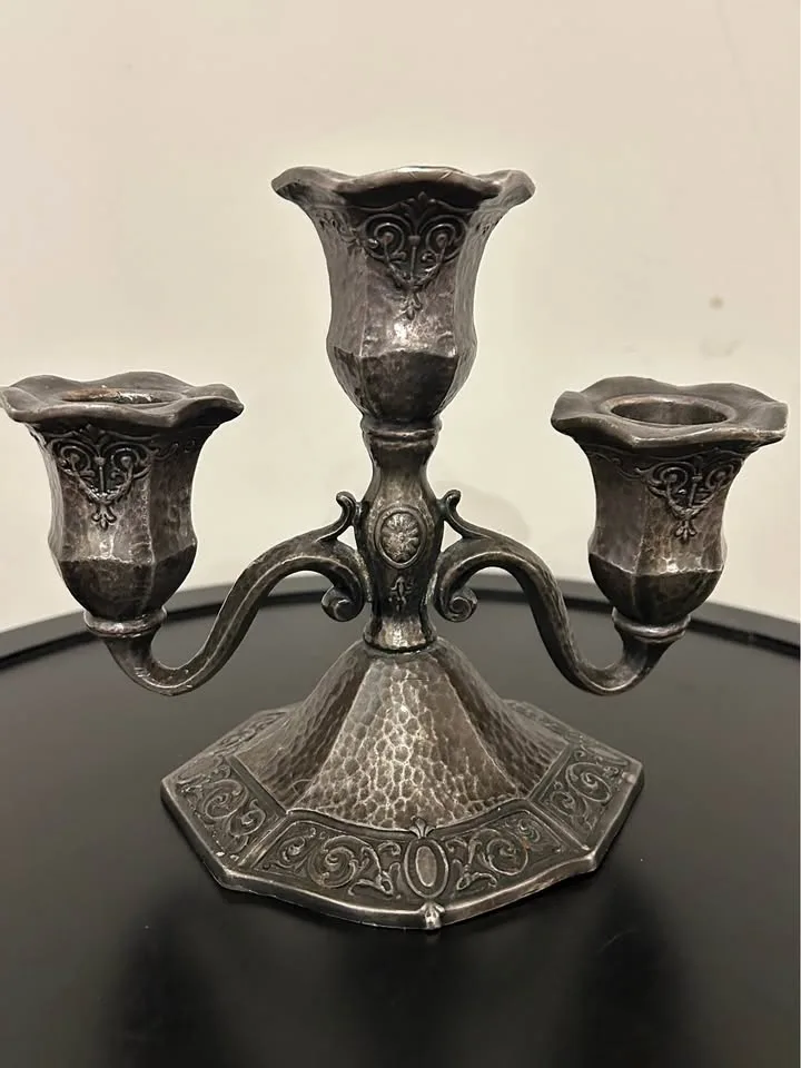 Vintage Pewter 3-Arm Candelabra image indicator(6)