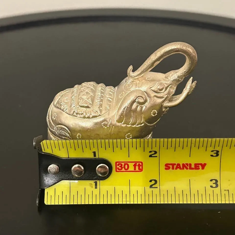 Small Vintage Cambodian Silver-Plated Elephant Box image indicator(9)