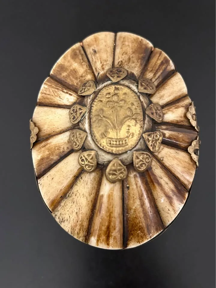 Vintage Handcrafted Bone and Brass Jewelry Box image indicator(2)